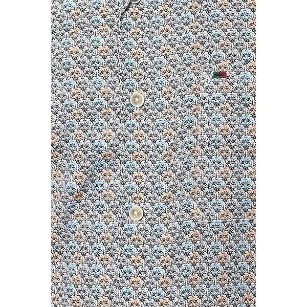 Blue Customized Peter England Men's Floral Slim Fit Casual Shirt