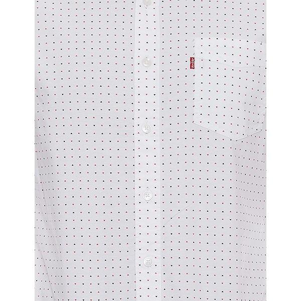 White Customized Levi's Men's Printed Slim Fit Casual Shirt