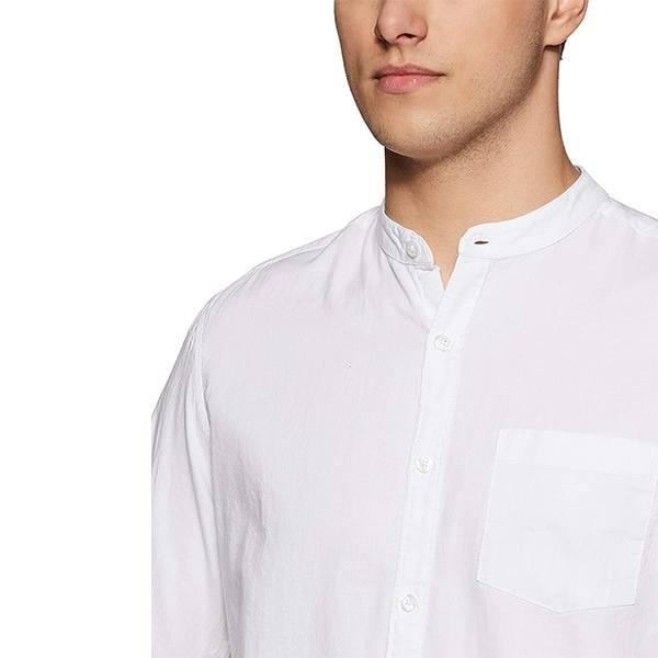 White Customized Men's Solid Regular Casual Shirt