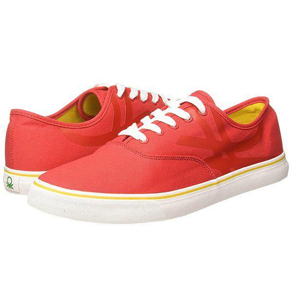 Coral Red Customized United Colors of Benetton Men's Sneaker