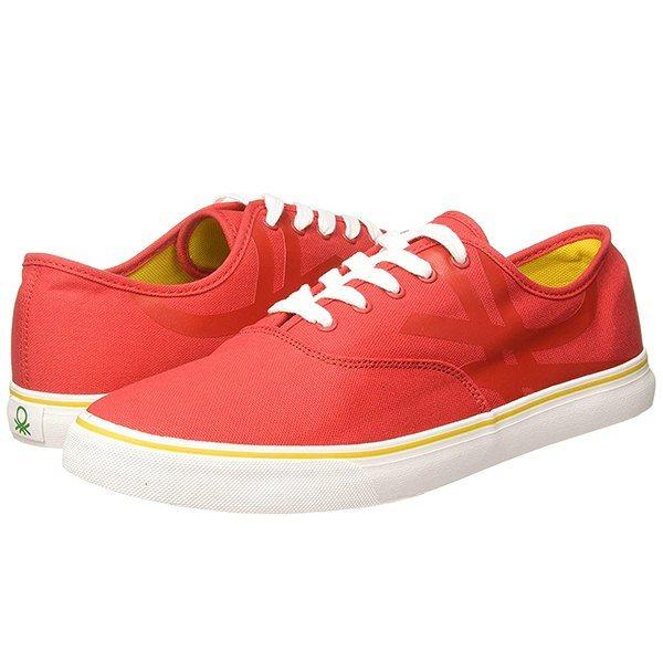 Coral Red Customized United Colors of Benetton Men's Sneaker