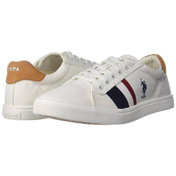 White Customized US Polo Association Men's Sneakers