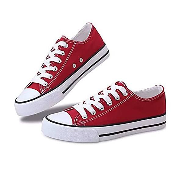 Red Customized Sneakers Casual Canvas