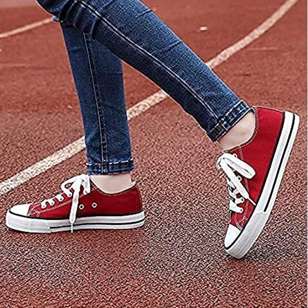 Red Customized Sneakers Casual Canvas