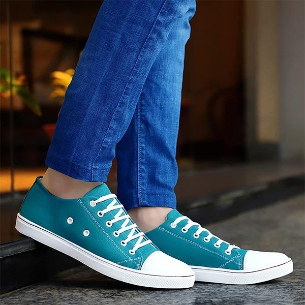 Sea Green Customized Canvas Sneaker Shoes