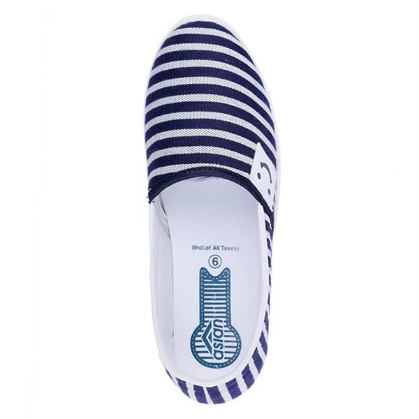 Blue White Customized Women Canvas Shoes