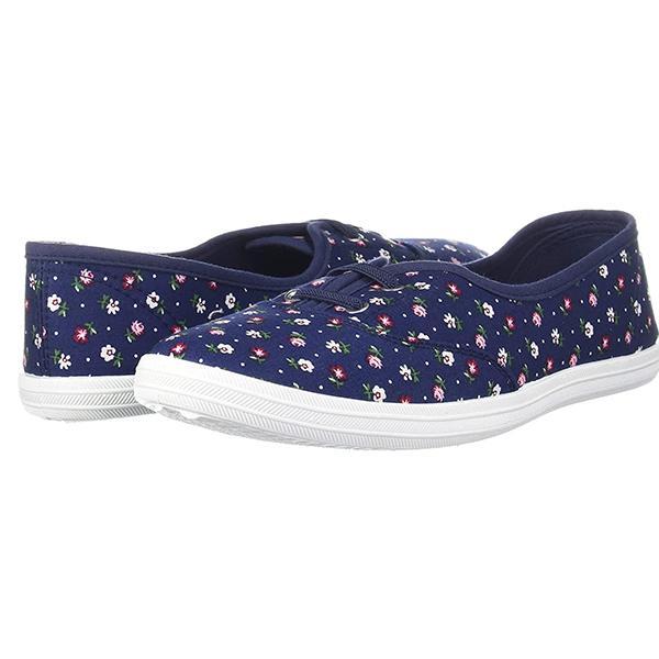 Blue Floral Customized Max Casual Lace Up Canvas Shoes