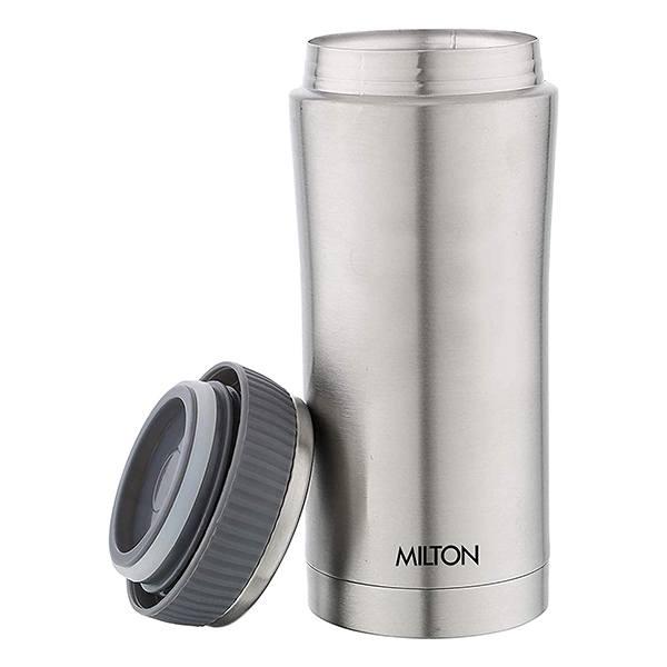 Silver Customized Milton Optima Thermosteel Hot and Cold Flask, 350 ml