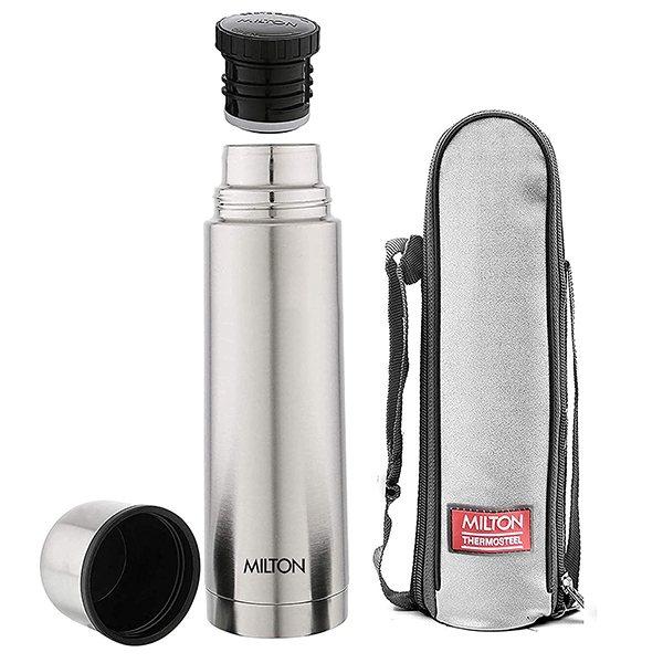 Silver Customized Milton Plain Lid Thermosteel 24 Hours Hot and Cold Water Bottle, (1000 ml)