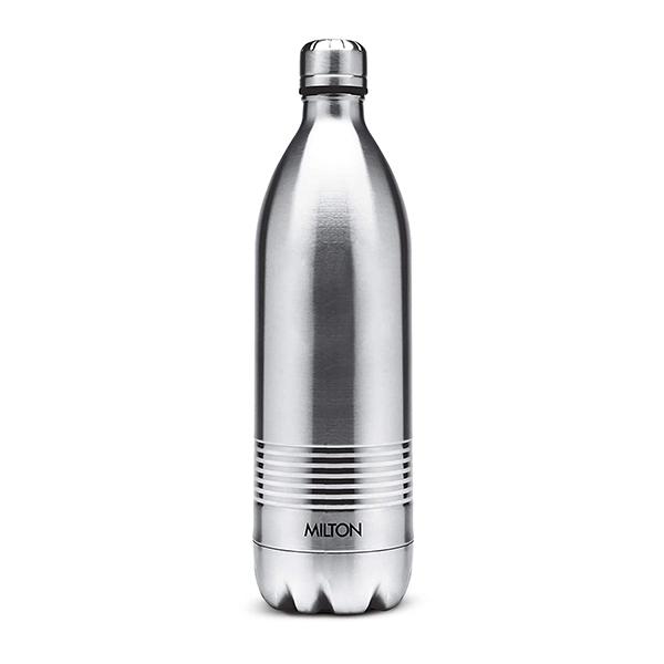 Silver Customized Milton Deluxe Thermosteel 24 Hours Hot and Cold Water Bottle, 1 Litre