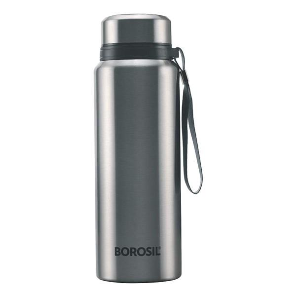 Silver Customized Borosil Stainless Steel Hydra Natural Vacuum Insulated Flask Water Bottle, 750ML