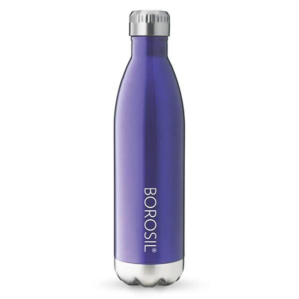Blue Customized Borosil Stainless Steel Hydra Bolt Vacuum Insulated Flask Water Bottle, 1L