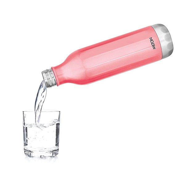 Pink Customized Milton Thermosteel Water Bottle, 820 ml