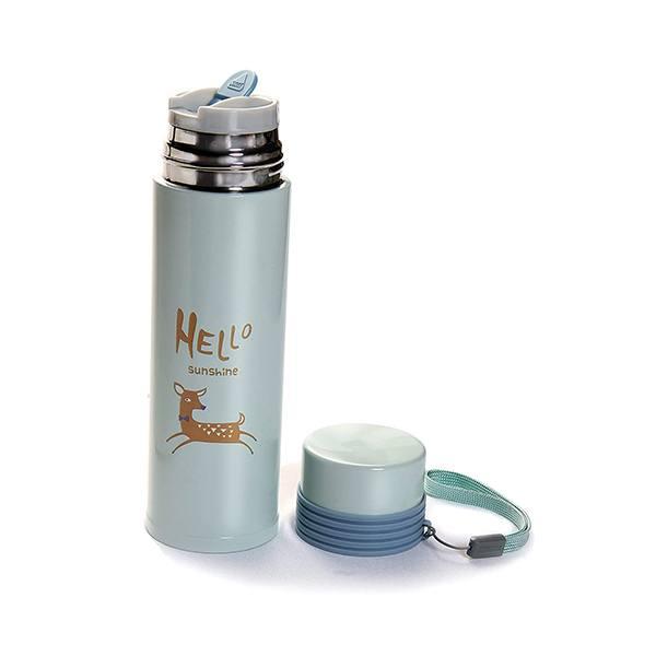 Blue Customized Stainless Steel Water Bottle, 400ml