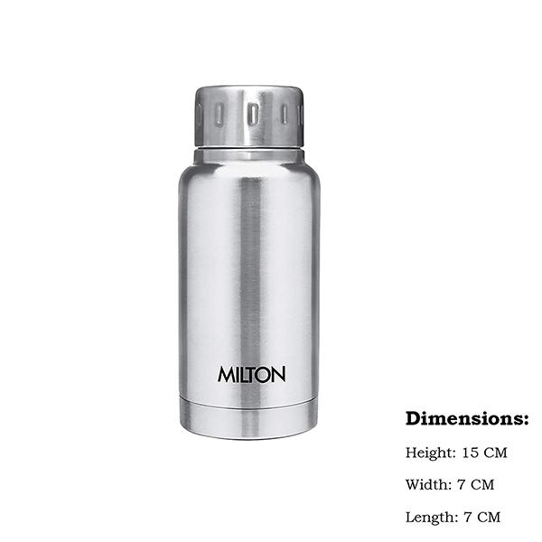 Silver Customized Milton Thermosteel Hot and Cold Water Bottle, 160 ml