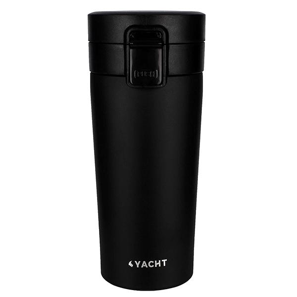 Black Customized Vacuum Insulated Stainless Steel Double Wall Thermos Flask Travel Mug (400 ml)