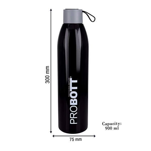 Black Customized Thermosteel Vacuum Flask Hot & Cold Sports Bottle 900ml