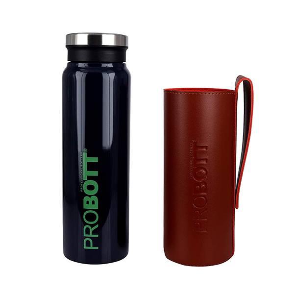 Black Customized Thermosteel Vacuum Flask Hot & Cold Water Bottle with Carry Bag 750ml