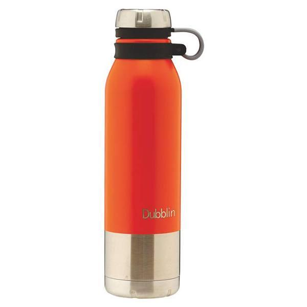 Orange Customized Stainless Steel Double Wall Vacuum Insulated, BPA Free Water Bottle, Sports Thermos Flask Keeps Hot 12 Hours, Cold 24 Hours 750 ml