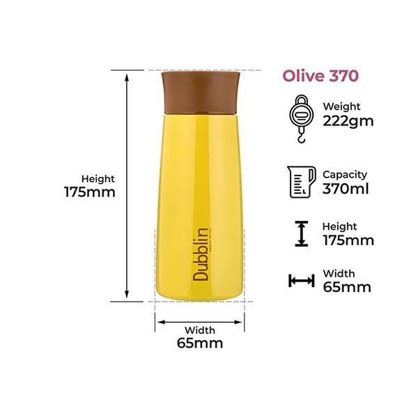 Yellow Customized Stainless Steel Double Wall Vacuum Insulated, BPA Free Water Bottle (370 ml)