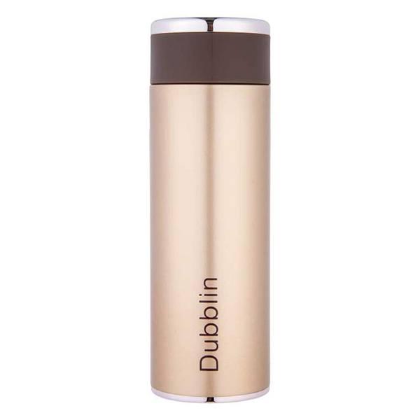 Golden Customized Stainless Steel Double Wall Vacuum Insulated, BPA Free Water Bottle with Anti Skid Bottom & Leak Proof Lid (360 ml)