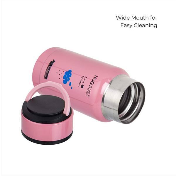 Pink Customized Stainless Steel Double Wall Vacuum Insulated, BPA Free Water Bottle (180 ml)
