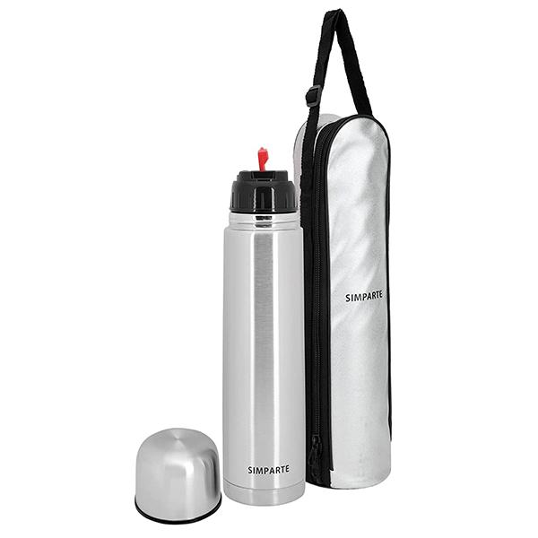 Silver Customized Stainless Steel Insulated Bottle with Flip Lid and Cover (500 ml)