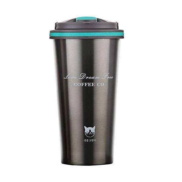Black Customized Vacuum Flask Double Wall Stainless Steel Thermos Mug with Handle, Tumbler (500 ml)