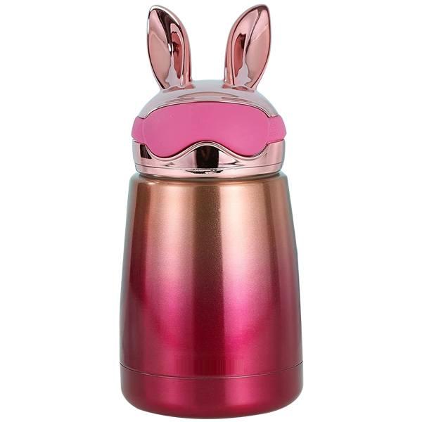 Multicolour Customized Cute Rabbit Design Stainless Steel Vacuum Flasks Thermos Bottle (Size - Medium)