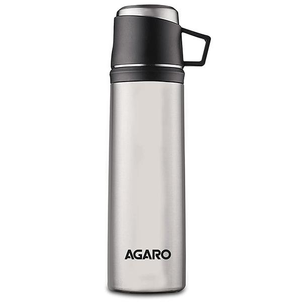 Black Customized Stainless Steel Vacuum Flask, Dual Insulation with Copper Coating, Leak and Rust Proof (800 ml)