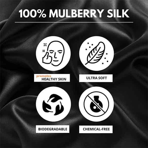 Black Customized 100% Mulberry Silk Eye Mask