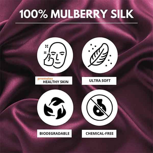 Maroon Customized Mulberry Silk Eye Mask
