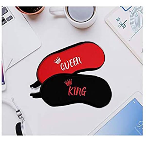 King Queen Customized Couple Eyemask Cover