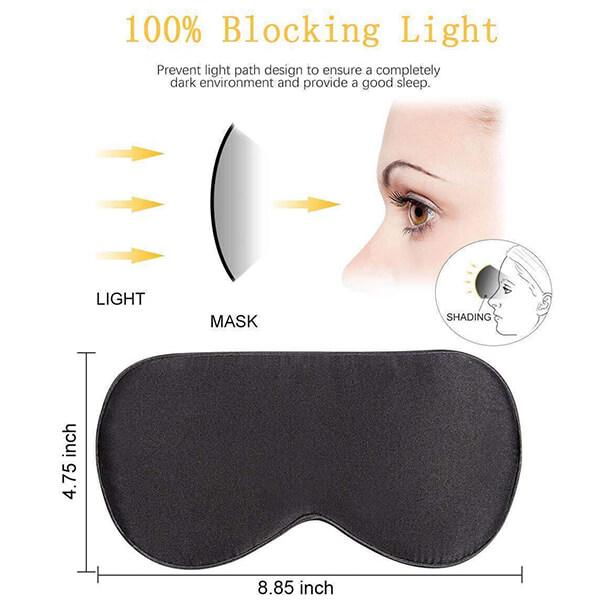 Black Customized Air Sleep Mask for Nap, Meditation, Blindfold with Adjustable Strap