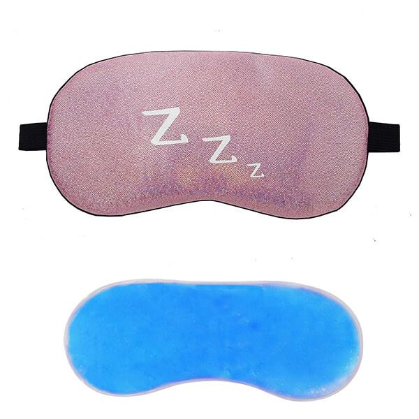 Pink Customized Cute Sleeping Eye Shade Mask Cover With Inside Gel
