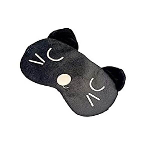 Black Cat Customized Animal Design Sleeping Eye Mask Shade With Adjustable Strap