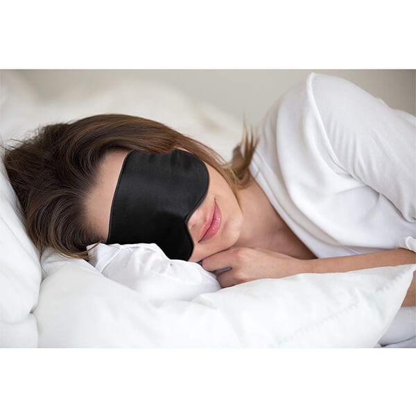 Black Customized Eye Mask, Super Soft & Smooth Travel Mask