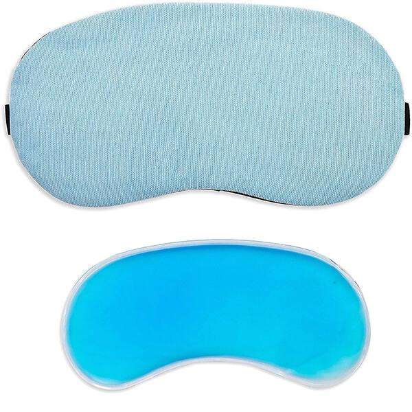Blue Customized Eye Mask For Sleeping With Cooling Gel