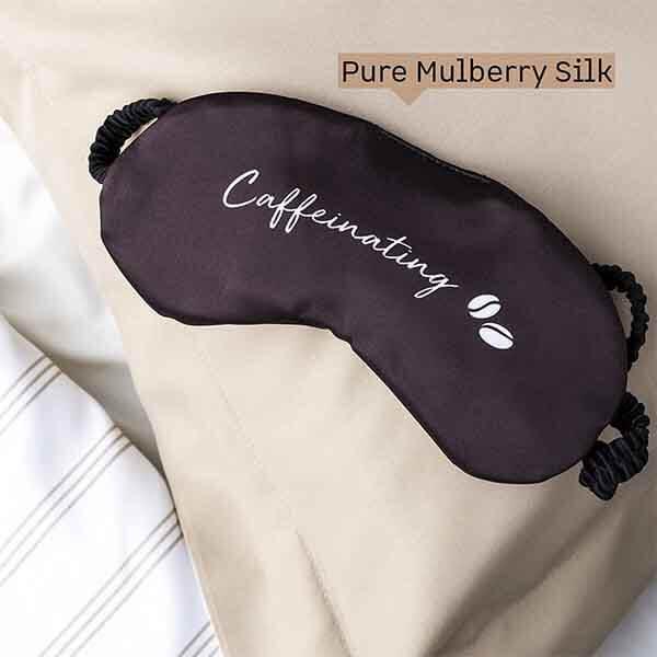Black Customized Mulberry Silk Sleeping Eye Mask