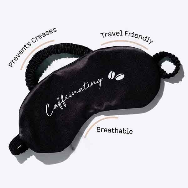 Black Customized Mulberry Silk Sleeping Eye Mask