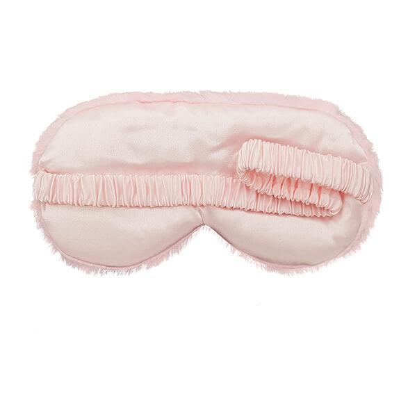 Baby Pink Customized Luxury Silk Sleeping Eye Mask With Silk Elastic Strap