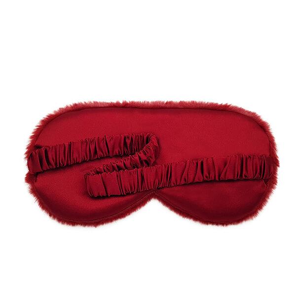 Red Customized Luxury Silk Sleeping Eye Mask With Silk Elastic Strap
