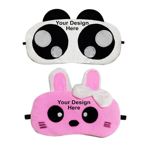 White Pink Customized Super Soft & Smooth Sleep Mask (Pack of 2)