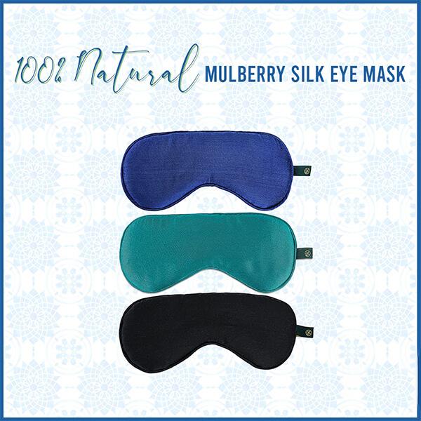 Multicolour Customized Premium Mulberry Silk Eye Mask (Green, Black, Blue)(Set of 3)