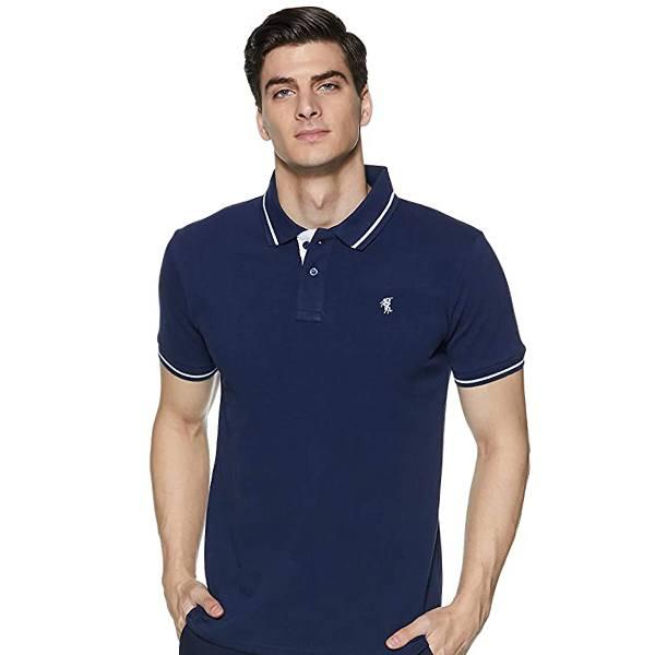 Navy Blue Customized Men's Regular Fit Half Sleeve Polo T-Shirt