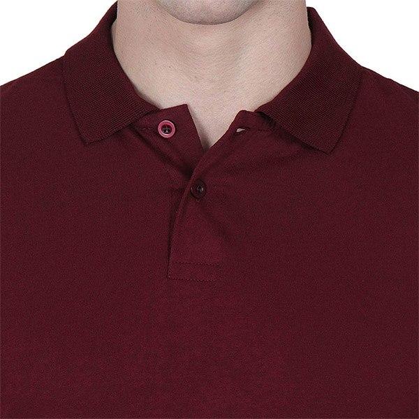 Maroon Customized Men's Half Sleeve Polo Collared T-Shirt