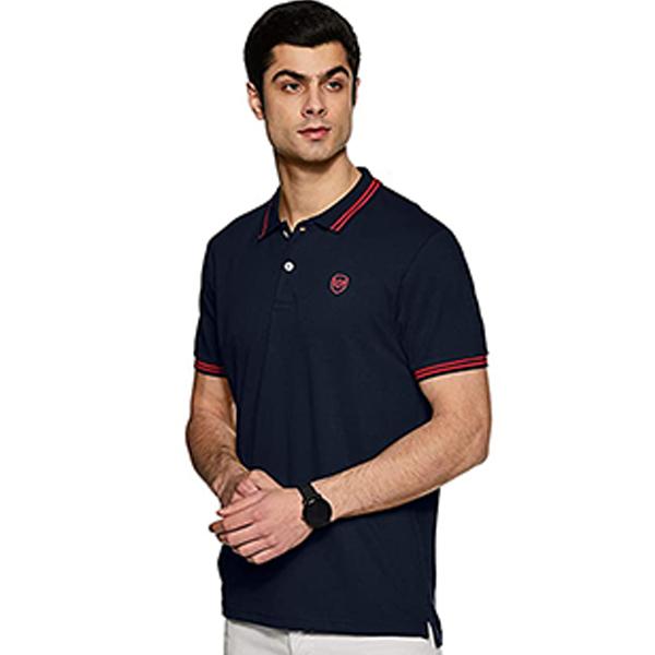 Blue Customized Max Men's Solid Slim fit Polo