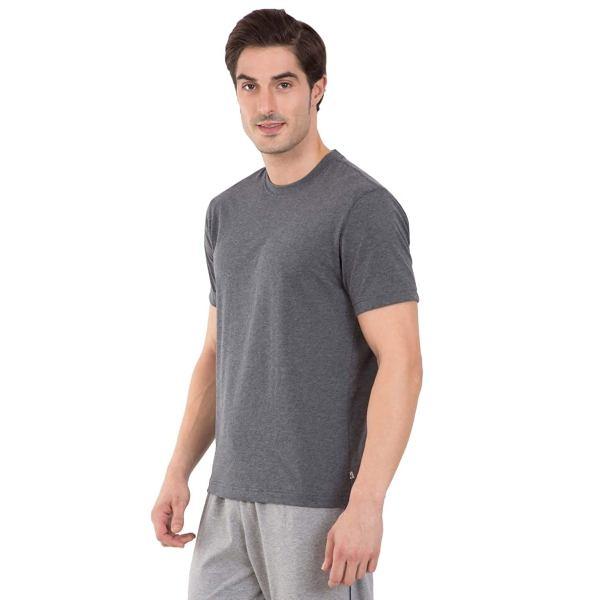 Dark Grey Jockey Men's Regular Fit Round Neck Half Sleeved T-Shirt