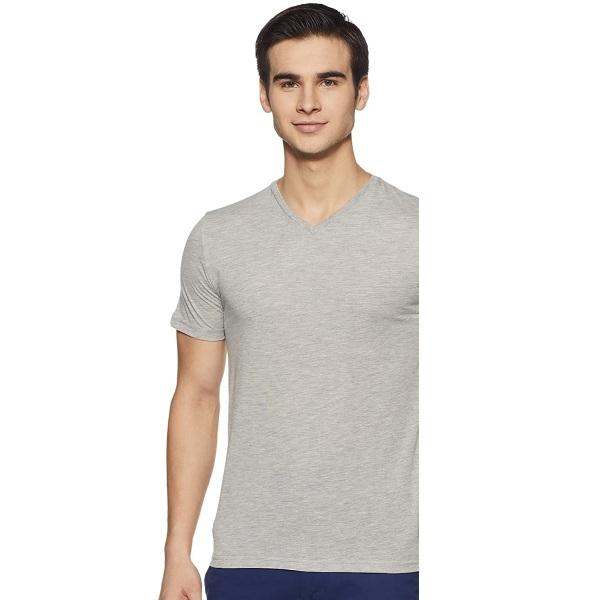 Grey Customized Men's Solid Regular Fit Half Sleeve Cotton T-Shirt