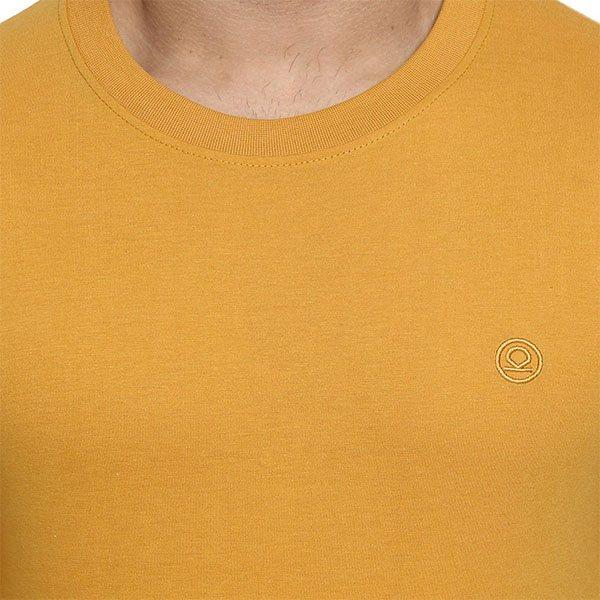 Mustard Customized Cotton Casual Regular Fit Round Neck Full Sleeve T-Shirt For Men